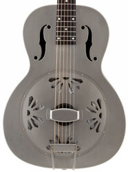 Dobro resonatorgitaar Gretsch G9201 Honey Dipper Round-Neck, Brass - Weathered pump house roof