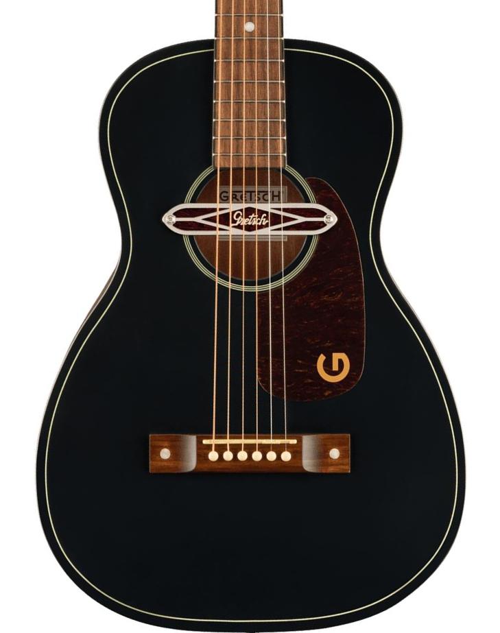 Folk gitaar Gretsch Jim Dandy Deltoluxe Parlor - Black top semi gloss