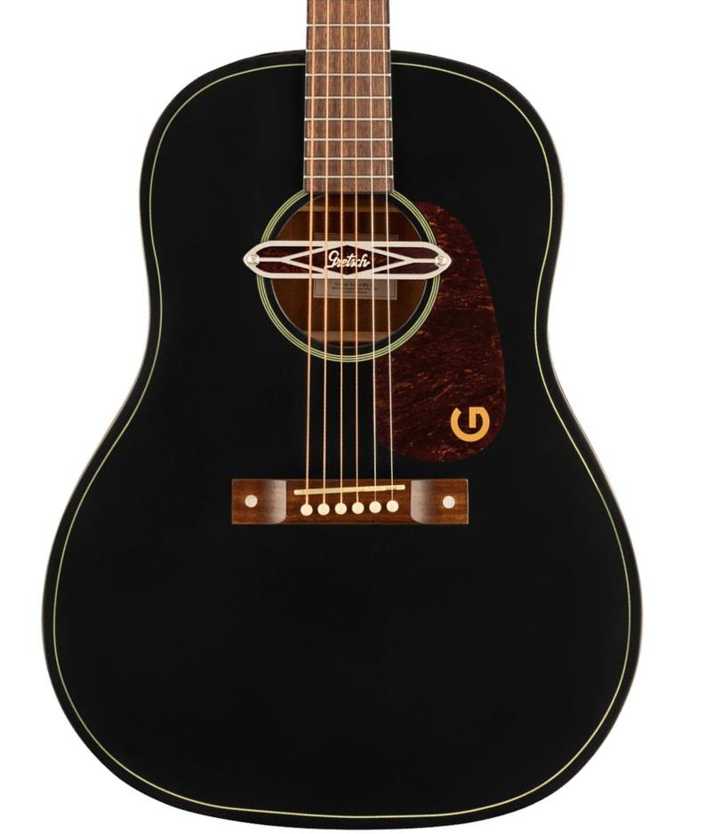Folk gitaar Gretsch Jim Dandy Deltoluxe Dreadnought - Black top semi gloss