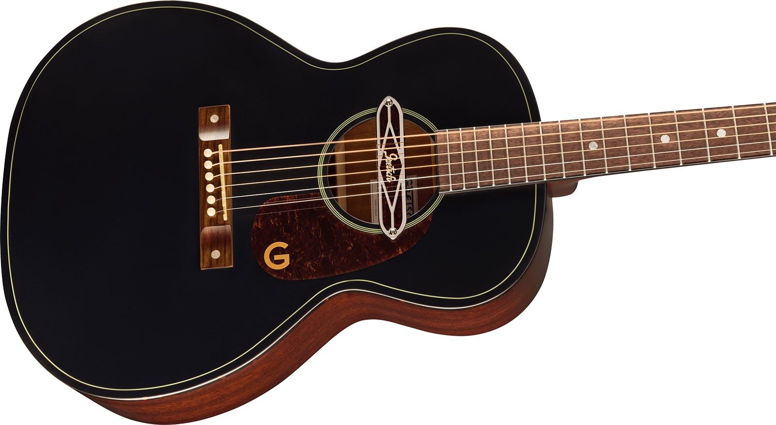 Gretsch Jim Dandy Deltoluxe Concert Tout Sapele Noy - Black Top Semi Gloss - Volksgitaar - Variation 2