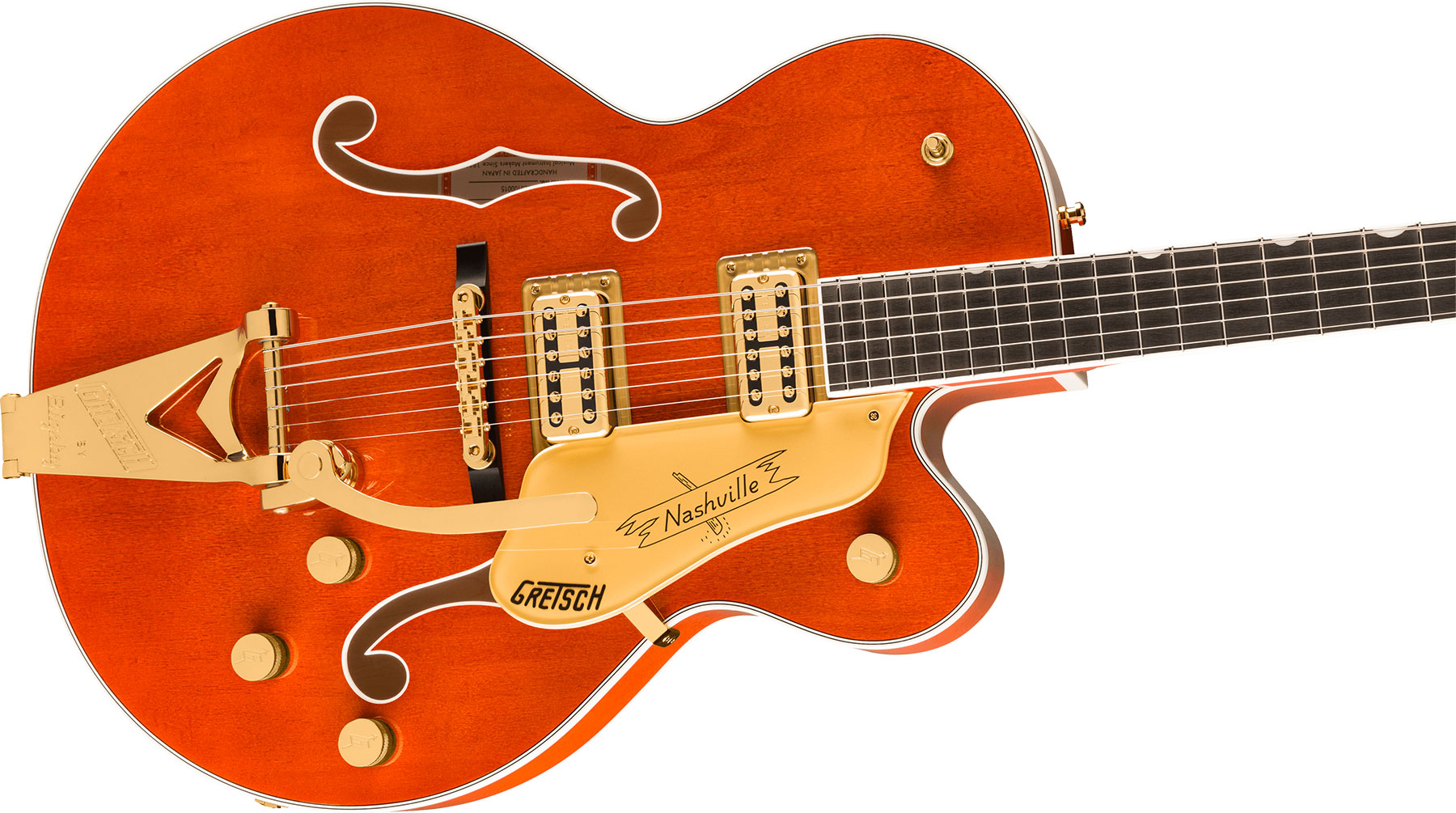 Gretsch Nashville Hollow Body Bigsby Gh Pro Jap 2h Trem Eb - Orange Stain - Semi hollow elektriche gitaar - Variation 2