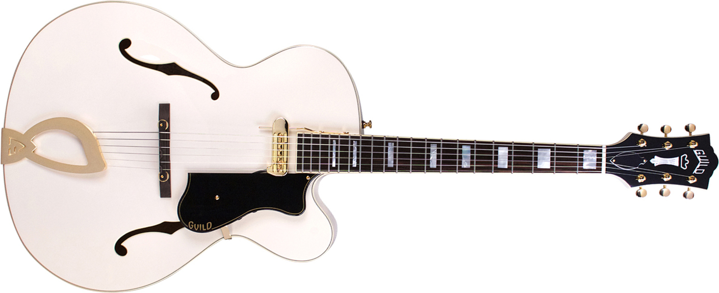 Guild A-150 Savoy Special Newark St Collection +etui - Snowcrest White - Semi hollow elektriche gitaar - Main picture