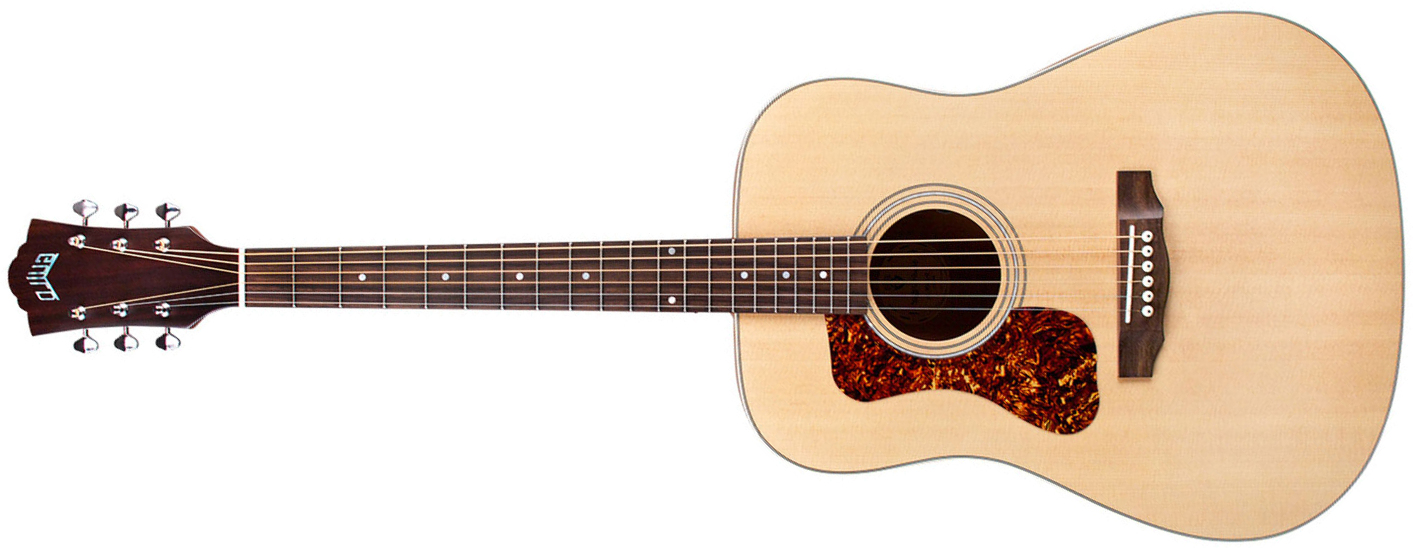 Guild D-240le Mahogany Lh Gaucher Dreadnought Epicea Acajou Pf - Natural - Elektro-akoestische gitaar - Main picture