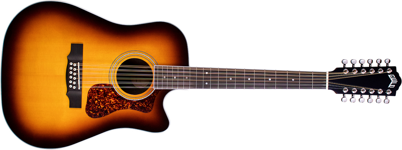 Guild D-2612ce Deluxe Westerly Dreadnought Cw 12c Epicea Ebene Pf - Antique Burst - Elektro-akoestische gitaar - Main picture