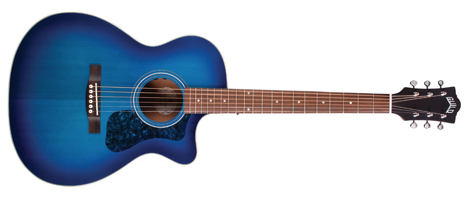 Guild Om-240ce Westerly Orchestra Cw Epicea Acajou Pf - Dark Blue Burst - Elektro-akoestische gitaar - Main picture