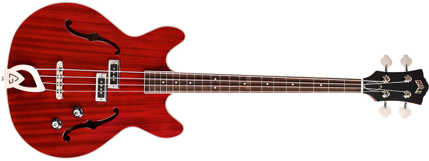 Guild Starfire Bass I Newark St Collection Rw - Cherry Red - Hollow body elektrische bas - Main picture