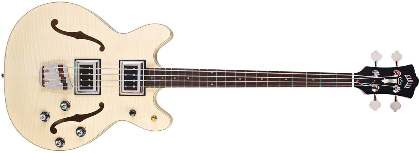 Guild Starfire Bass Ii Flamed Maple Newark St Collection Rw - Natural - Hollow body elektrische bas - Main picture
