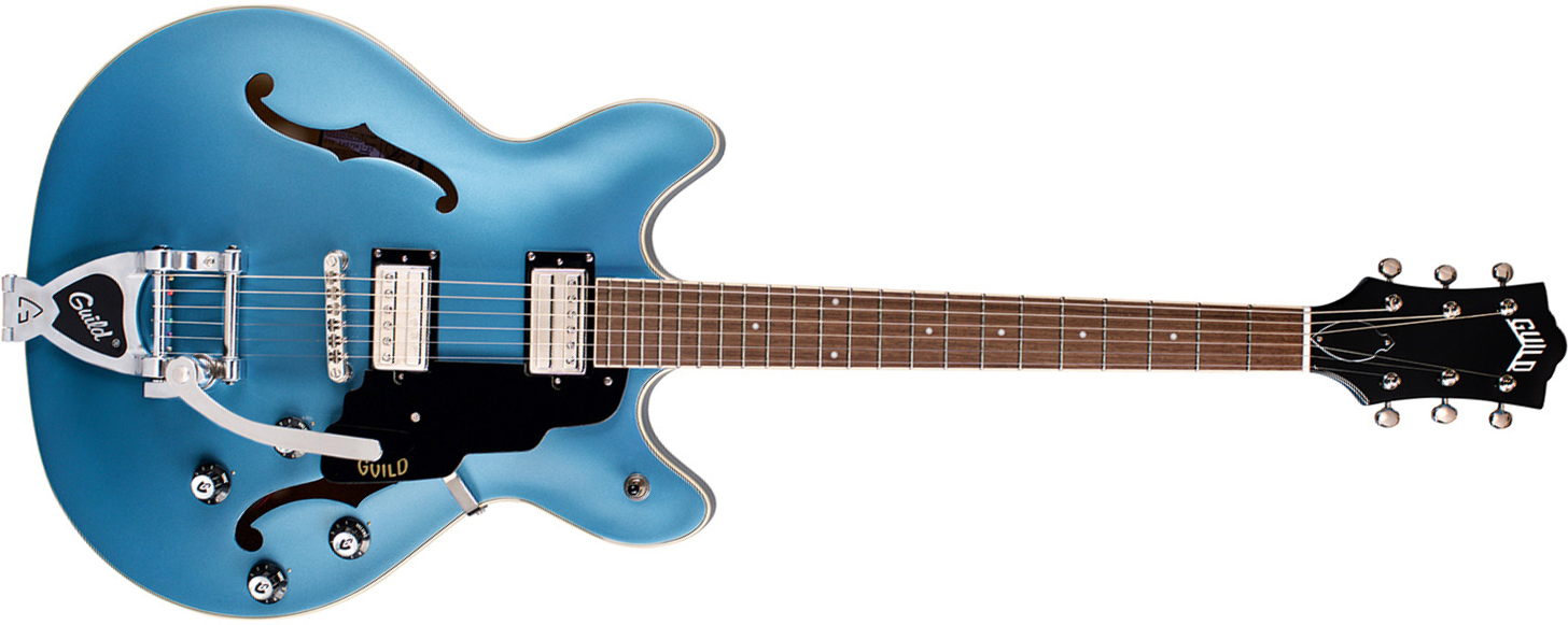 Guild Starfire I Dc Newark St Hh Bigsby Rw - Pelham Blue - Semi hollow elektriche gitaar - Main picture