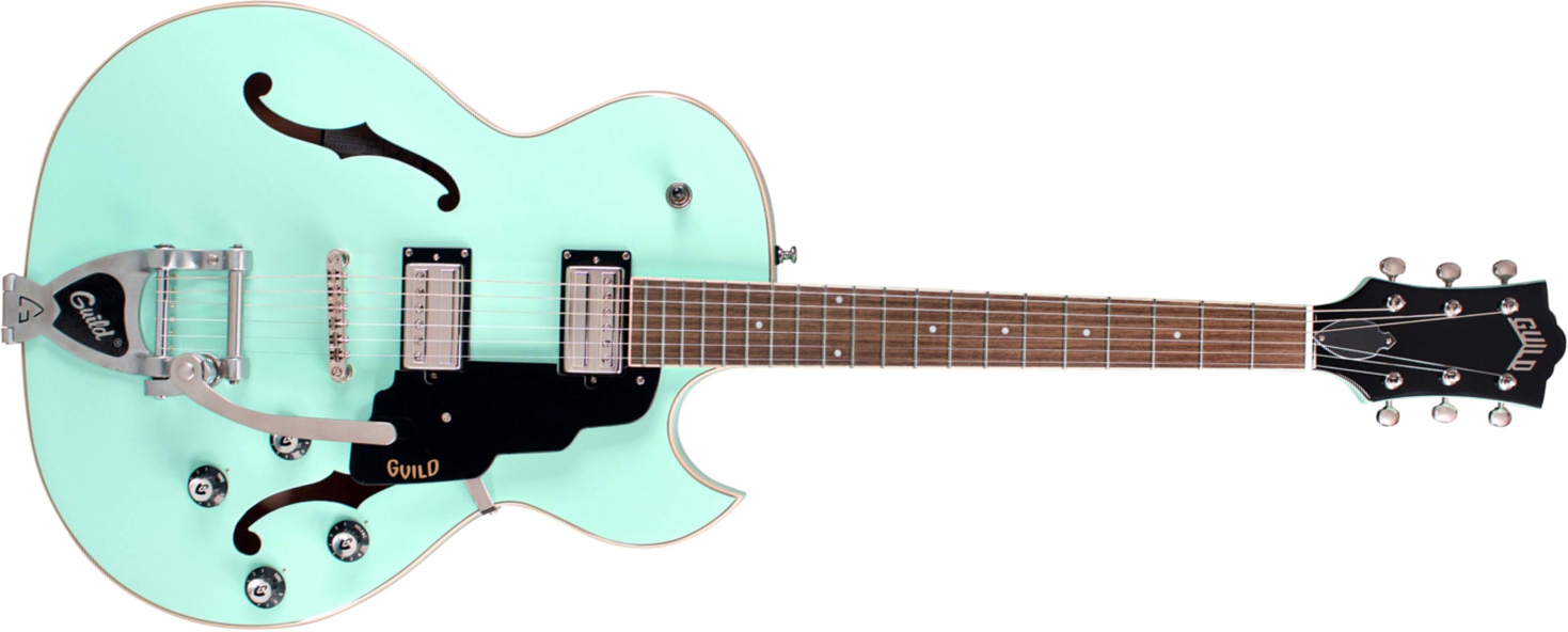 Guild Starfire I Sc Newark St Hh Bigsby Rw - Seafoam Green - Semi hollow elektriche gitaar - Main picture