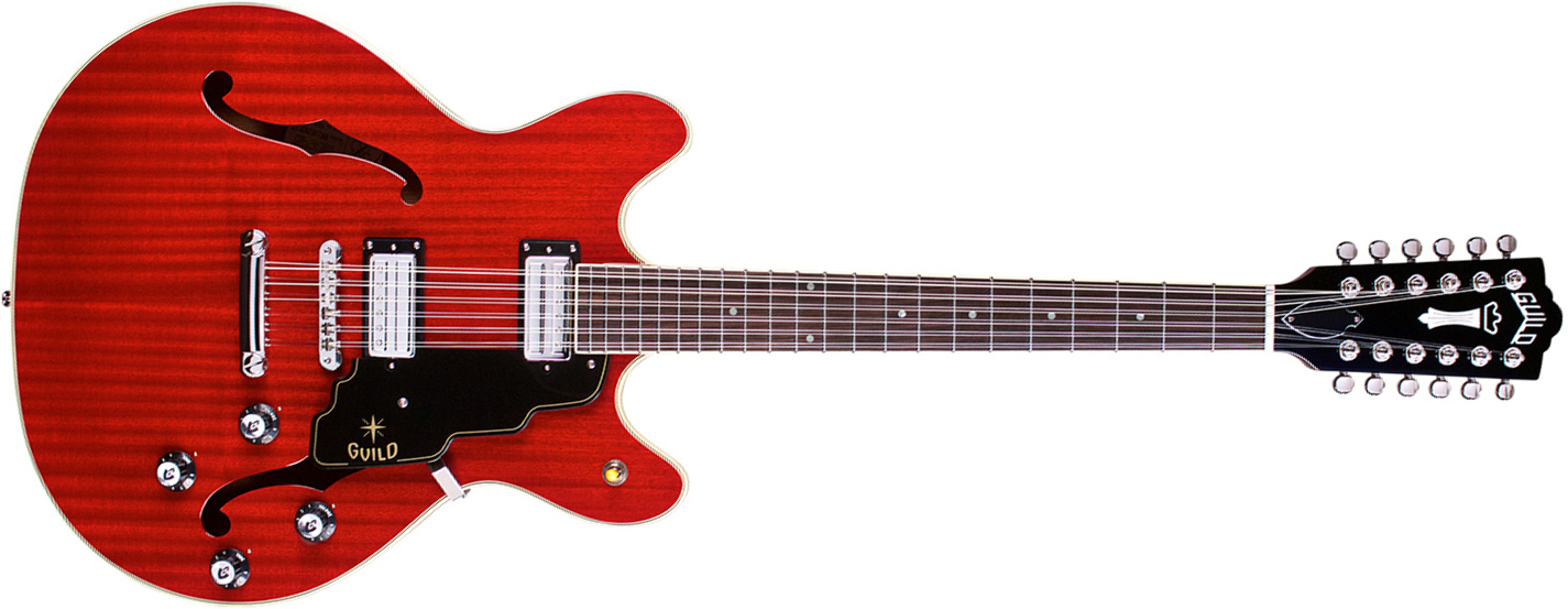 Guild Starfire Iv St-12 Newark St 12c 2h Ht Eb - Cherry Red - Semi hollow elektriche gitaar - Main picture