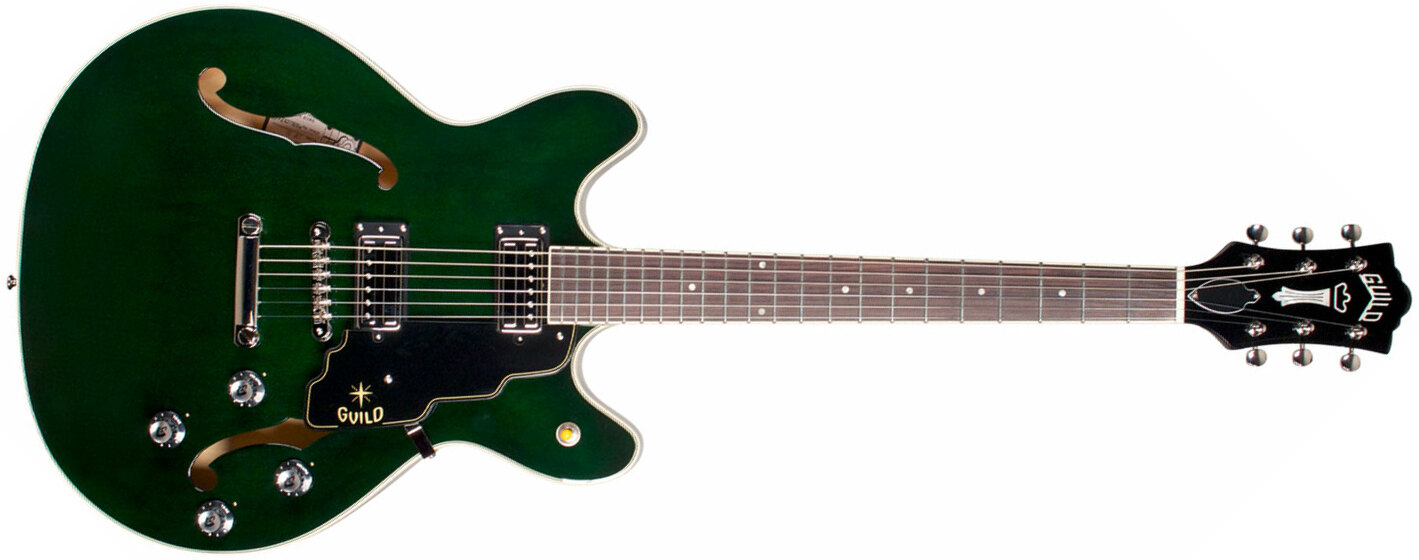 Guild Starfire Iv St Maple Newark St Hh Ht Rw - Emerald Green - Semi hollow elektriche gitaar - Main picture