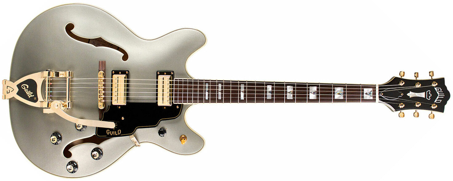 Guild Starfire Vi Newark St Hh Bigsby Rw - Shoreline Mist - Semi hollow elektriche gitaar - Main picture