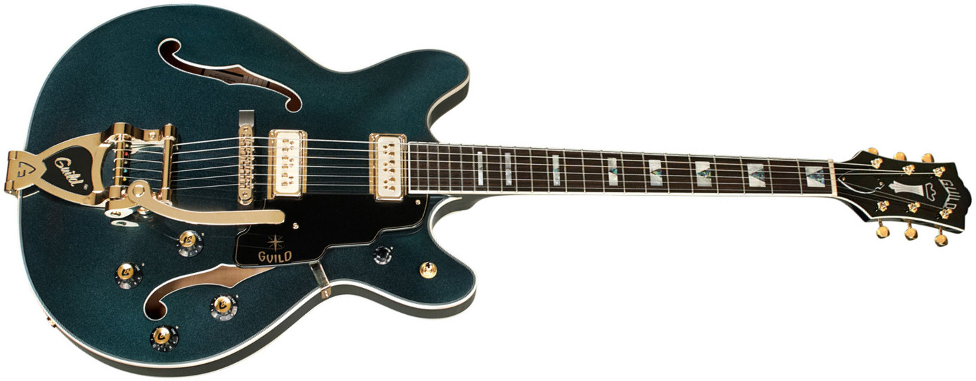 Guild Starfire Vi Special Newark 2h Bigsby Eb - Kingswood Green - Semi hollow elektriche gitaar - Main picture