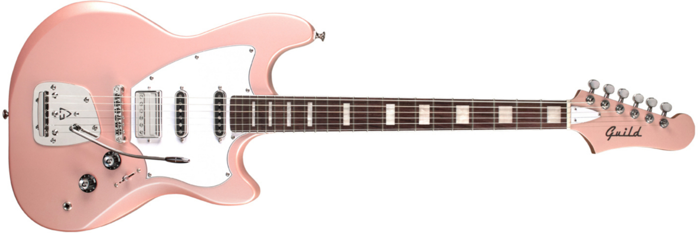 Guild Surfliner Deluxe Trem Hss Rw - Rose Quartz Metallic - Retro-rock elektrische gitaar - Main picture