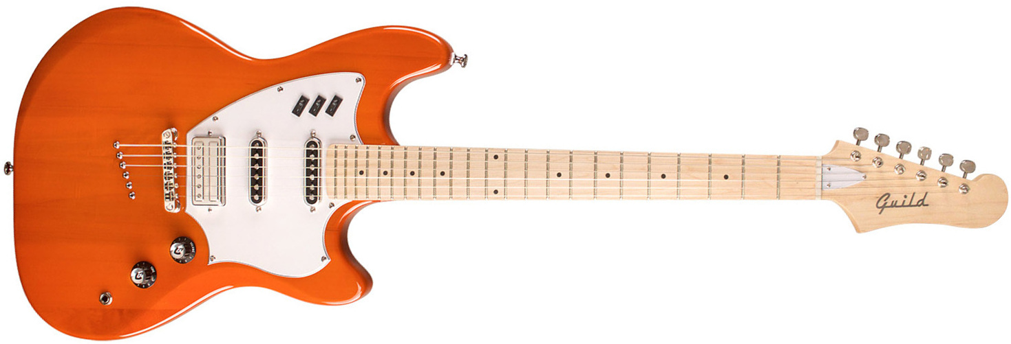 Guild Surfliner Newark St. Hss Ht Mn - Sunset Orange - Retro-rock elektrische gitaar - Main picture