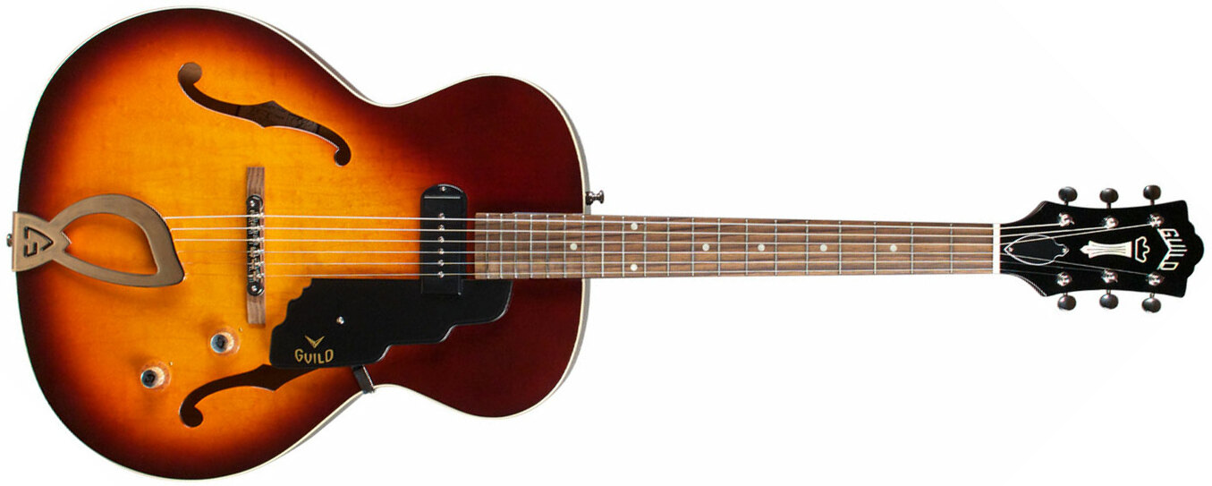 Guild T-50 Slim Newark St Collection - Vintage Sunburst - Semi hollow elektriche gitaar - Main picture