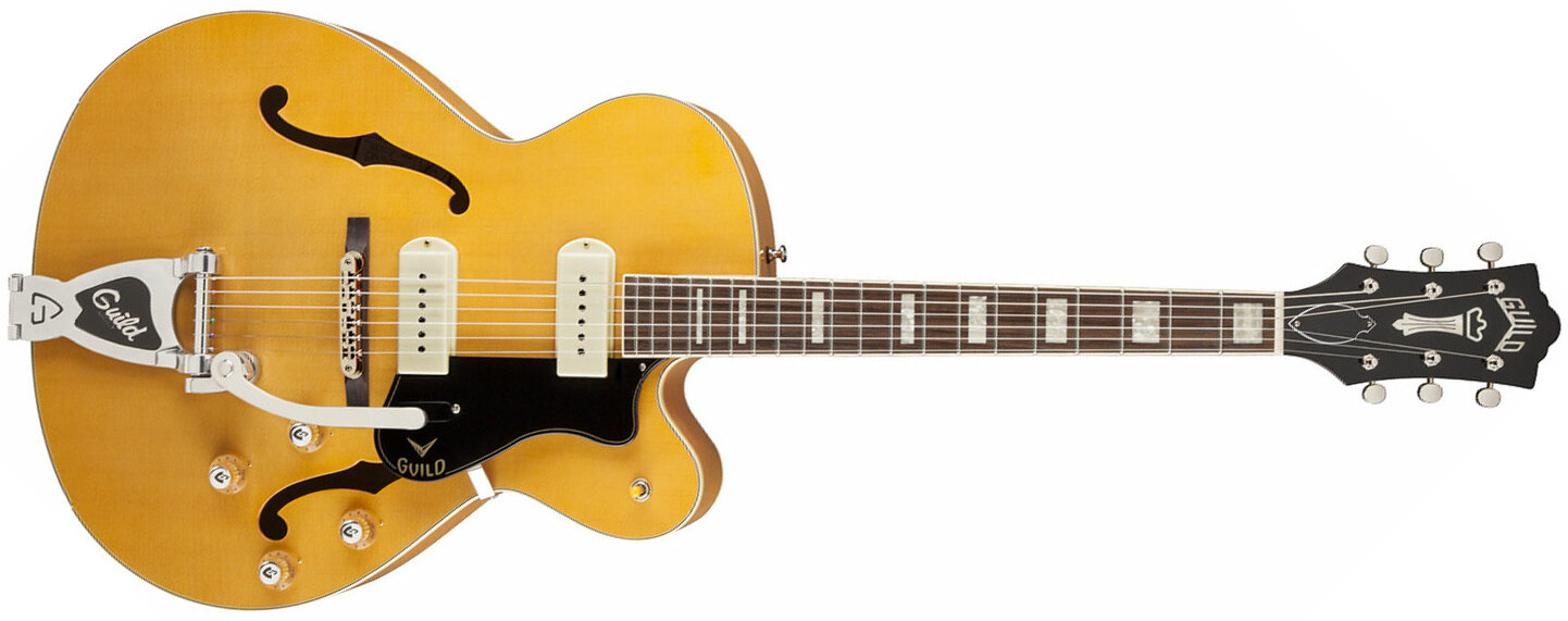 Guild X-175b Manhattan Newark St Collection Bigsby +etui - Blonde - Semi hollow elektriche gitaar - Main picture