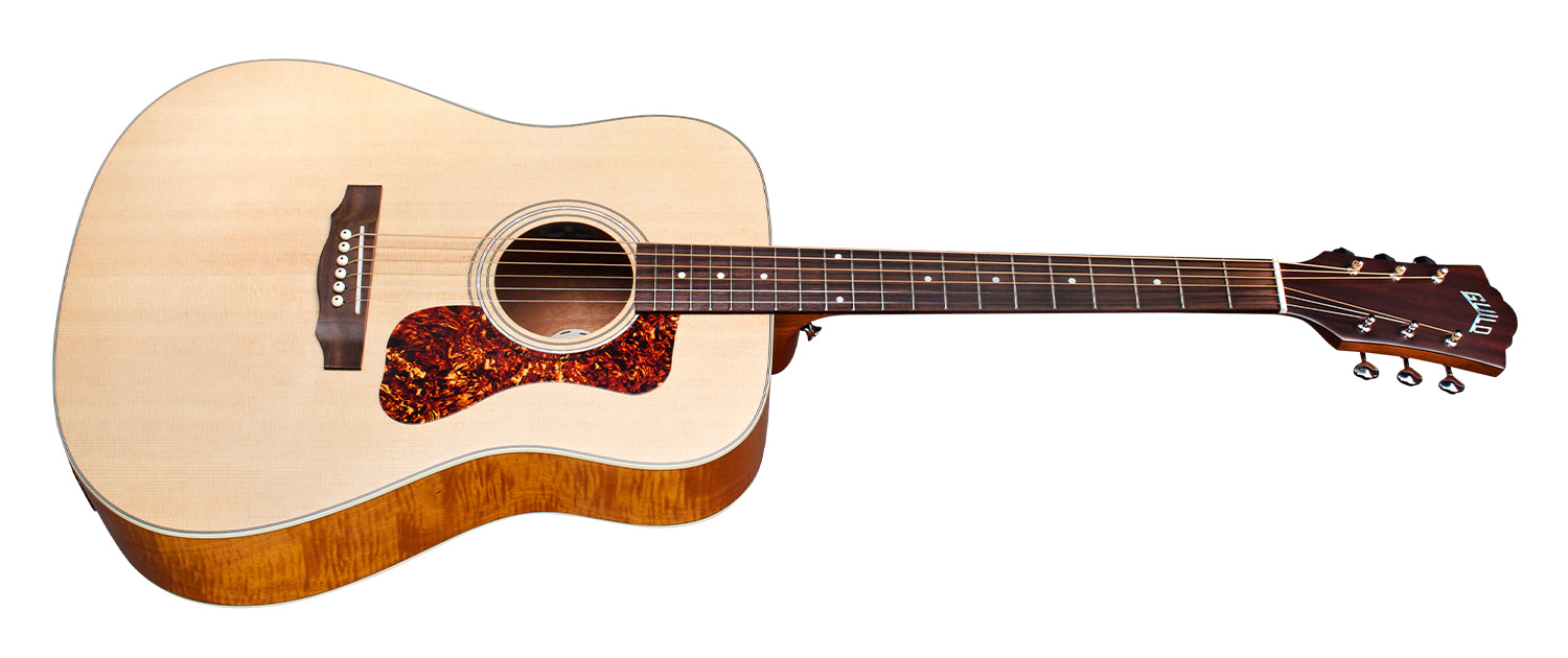 Guild D-240e Flamed Mahogany Ltd Epicea Acajou Pf - Natural - Elektro-akoestische gitaar - Variation 1