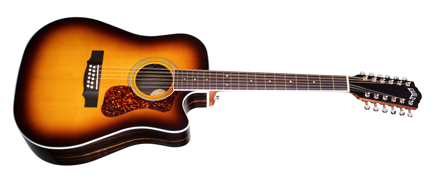 Guild D-2612ce Deluxe Westerly Dreadnought Cw 12c Epicea Ebene Pf - Antique Burst - Elektro-akoestische gitaar - Variation 1