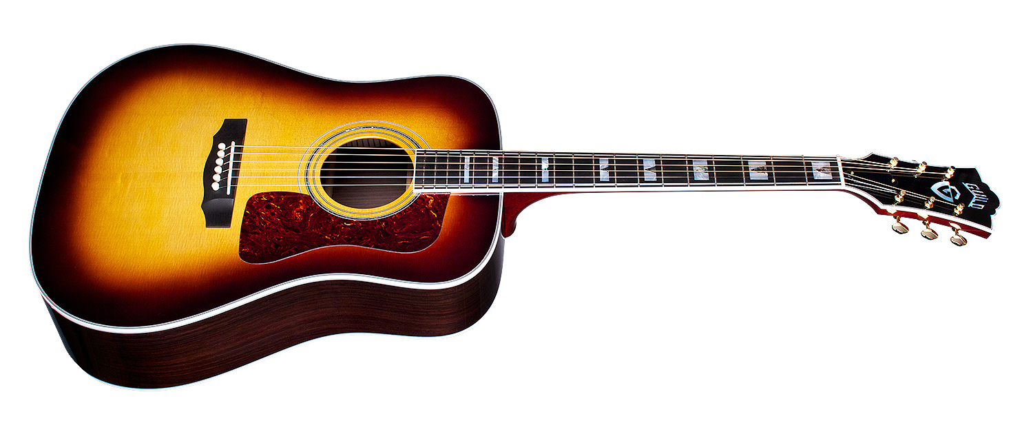 Guild D-55e Usa Dreadnought Epicea Palissandre Eb - Antique Burst - Elektro-akoestische gitaar - Variation 1