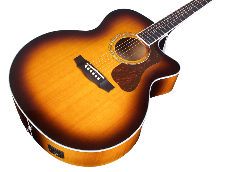 Guild F-250ce Deluxe Westerly Jumbo Cw Epicea Erable Pf - Antique Burst - Elektro-akoestische gitaar - Variation 3