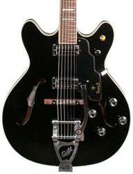 Semi hollow elektriche gitaar Guild Starfire V Bigsby - Black