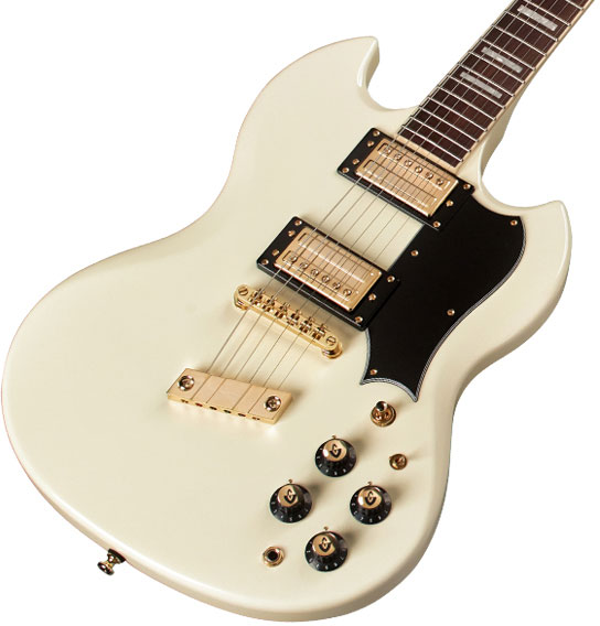 Guild Kim Thayil Polara Newark St Signature 2h Ht Rw - Vintage White - Kenmerkende elektrische gitaar - Variation 2