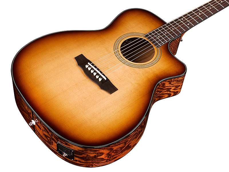 Guild Om-260ce Deluxe Burl Westerly Orchestra Cw Epicea Frene Pf - Edge Burst - Elektro-akoestische gitaar - Variation 2