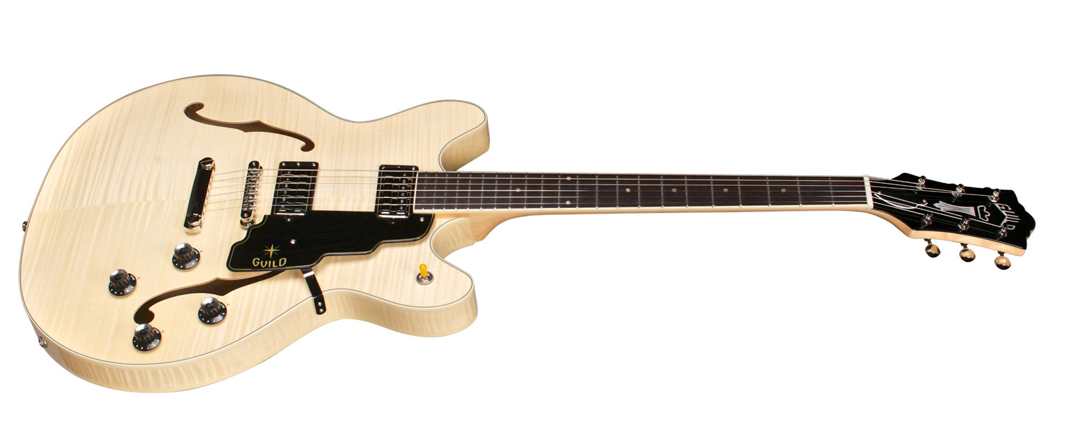 Guild Starfire Iv St Flamed Maple Newark St Hh Ht Rw - Natural - Semi hollow elektriche gitaar - Variation 1