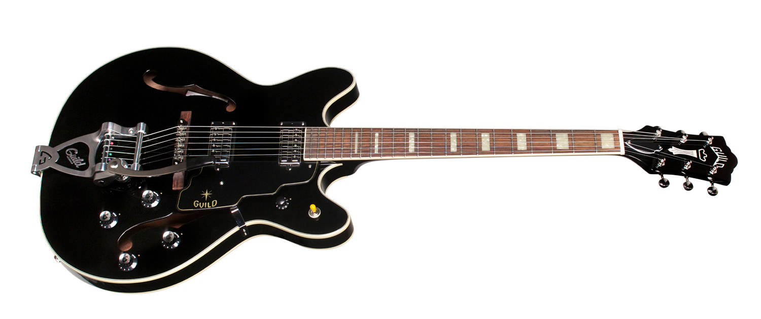 Guild Starfire V Newark St Hh Bigsby Rw - Black - Semi hollow elektriche gitaar - Variation 1