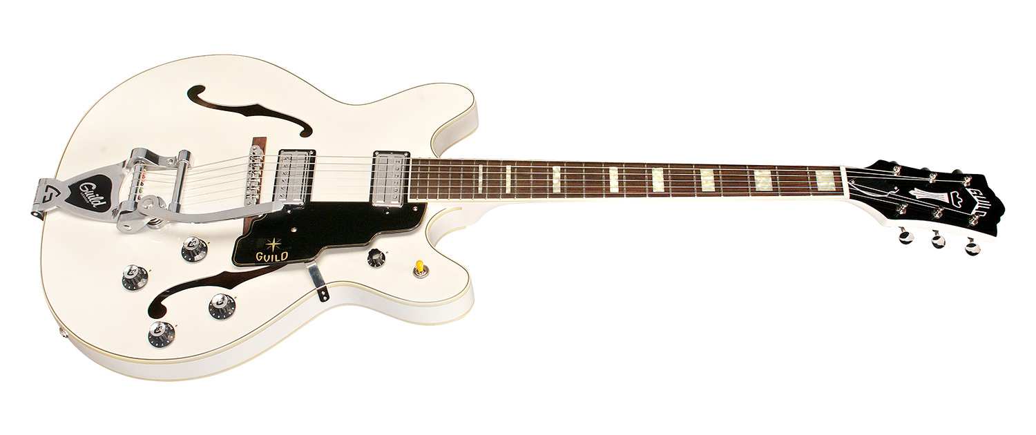 Guild Starfire V Newark St Hh Bigsby Rw - White - Semi hollow elektriche gitaar - Variation 1