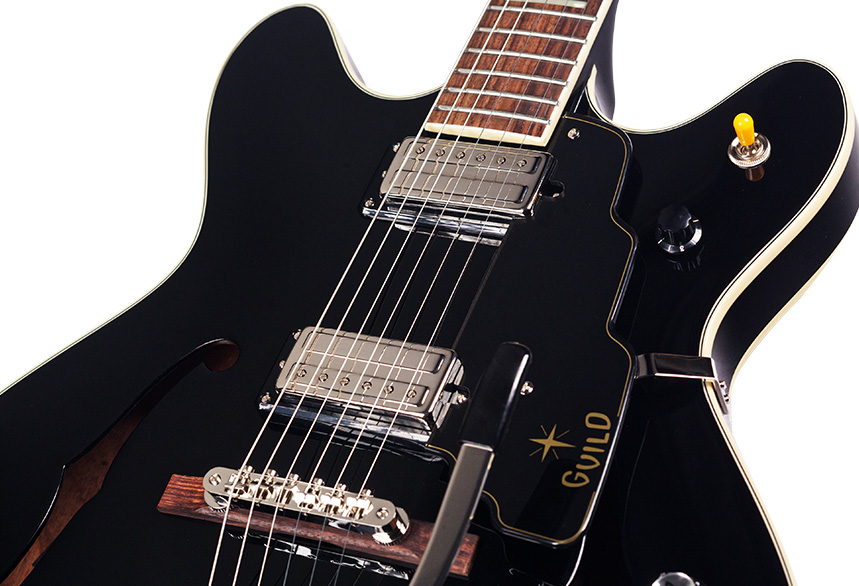 Guild Starfire V Newark St Hh Bigsby Rw - Black - Semi hollow elektriche gitaar - Variation 3