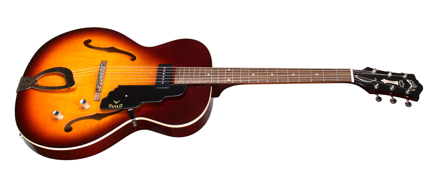 Guild T-50 Slim Newark St Collection - Vintage Sunburst - Semi hollow elektriche gitaar - Variation 1