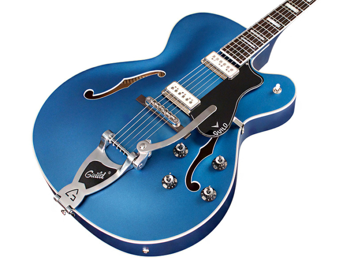 Guild X-175b Manhattan Newark St Collection Bigsby +etui - Malibu Blue - Semi hollow elektriche gitaar - Variation 2