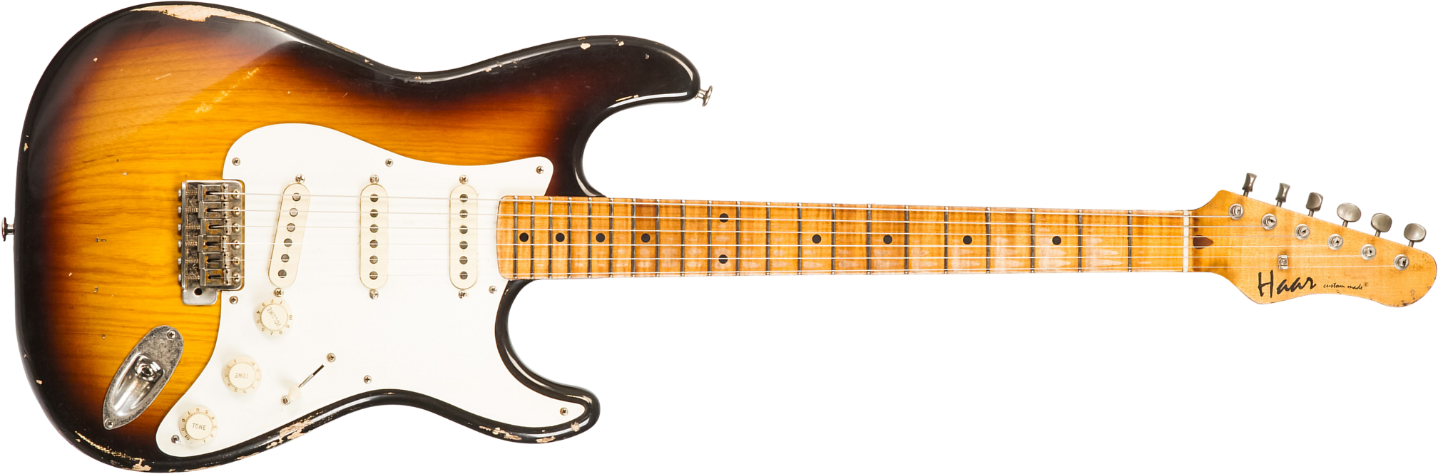 Haar Guitars Trad S 3s Kloppman Trem Mn #42273 - Aged 2-tone Tobacco - Elektrische gitaar in Strat vorm - Main picture