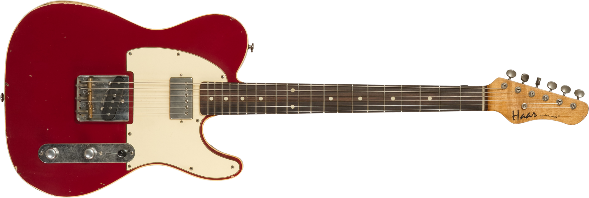 Haar Guitars Trad T Custom Sh Lindy Fralin Ht Rw #42271 - Aged Burgundy - Televorm elektrische gitaar - Main picture