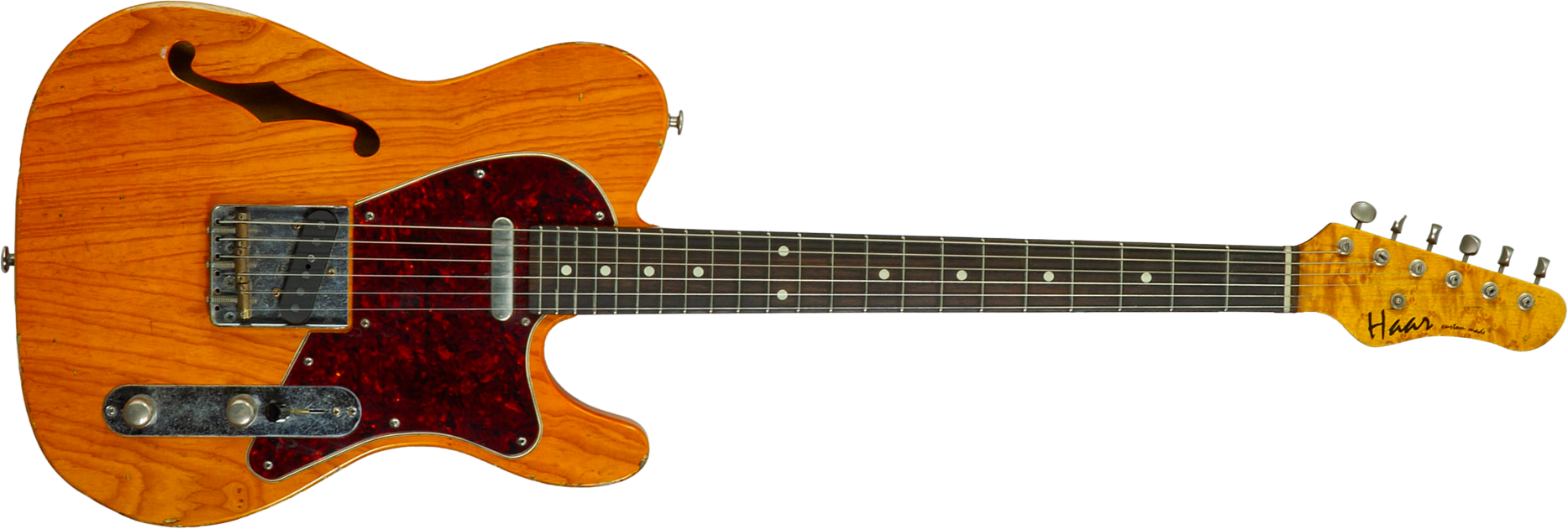Haar Guitars Trad T Thinline 2s Lindy Fralin Rw #43673 - Aged Orange See Through - Televorm elektrische gitaar - Main picture