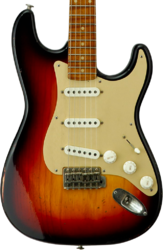 Elektrische gitaar in strat vorm Haar guitars Trad S #43485 - AGED 3 TONE SUNBURST