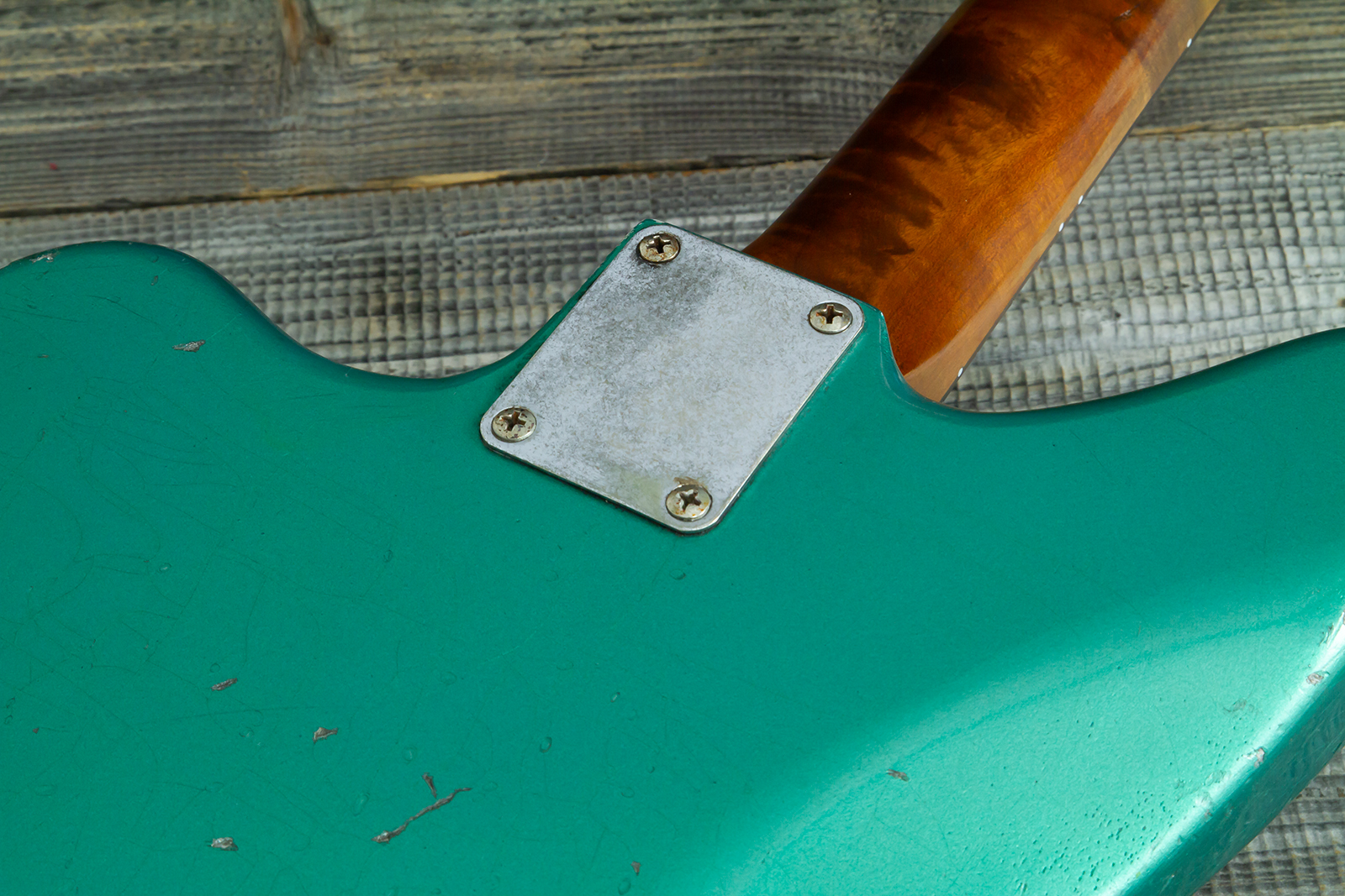Haar Guitars Trad Jg 2s Amber Trem Rw #43594 - Aged Sherwood Green Metallic - Retro-rock elektrische gitaar - Variation 11