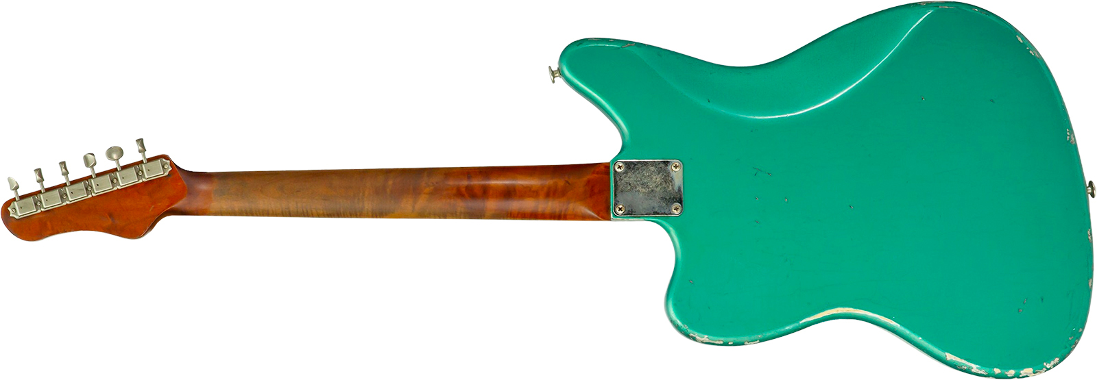 Haar Guitars Trad Jg 2s Amber Trem Rw #43594 - Aged Sherwood Green Metallic - Retro-rock elektrische gitaar - Variation 3