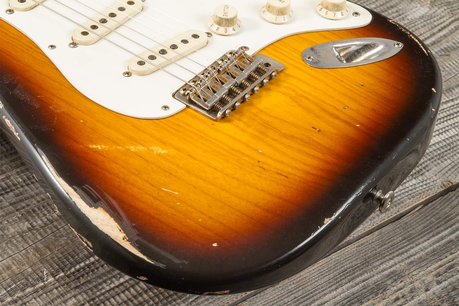 Haar Guitars Trad S 3s Kloppman Trem Mn #42273 - Aged 2-tone Tobacco - Elektrische gitaar in Strat vorm - Variation 3