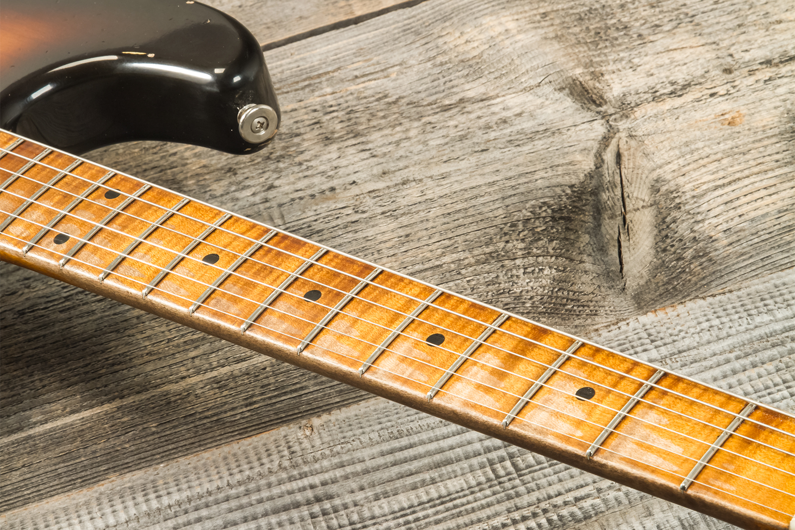 Haar Guitars Trad S 3s Kloppman Trem Mn #42273 - Aged 2-tone Tobacco - Elektrische gitaar in Strat vorm - Variation 5