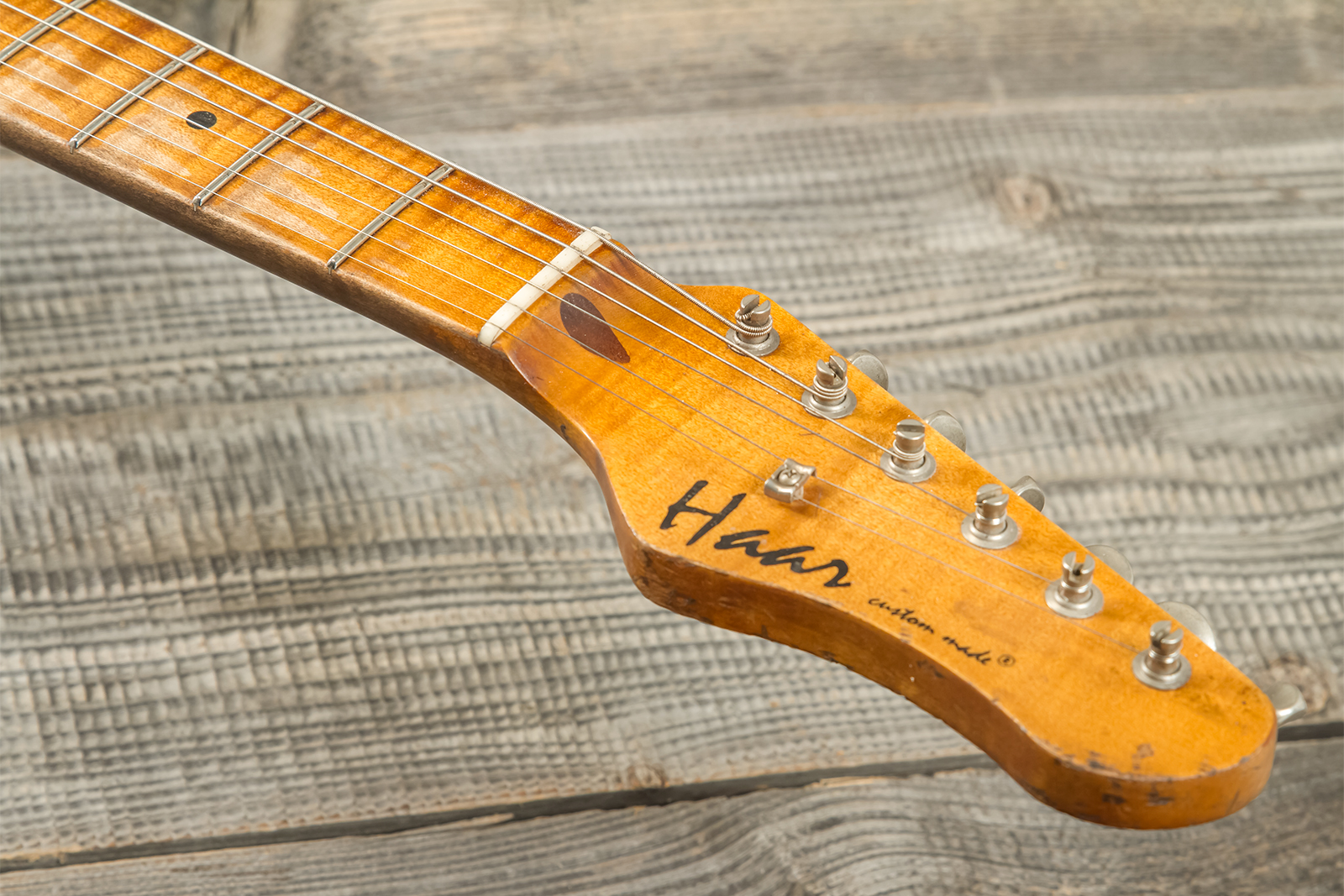 Haar Guitars Trad S 3s Kloppman Trem Mn #42273 - Aged 2-tone Tobacco - Elektrische gitaar in Strat vorm - Variation 6