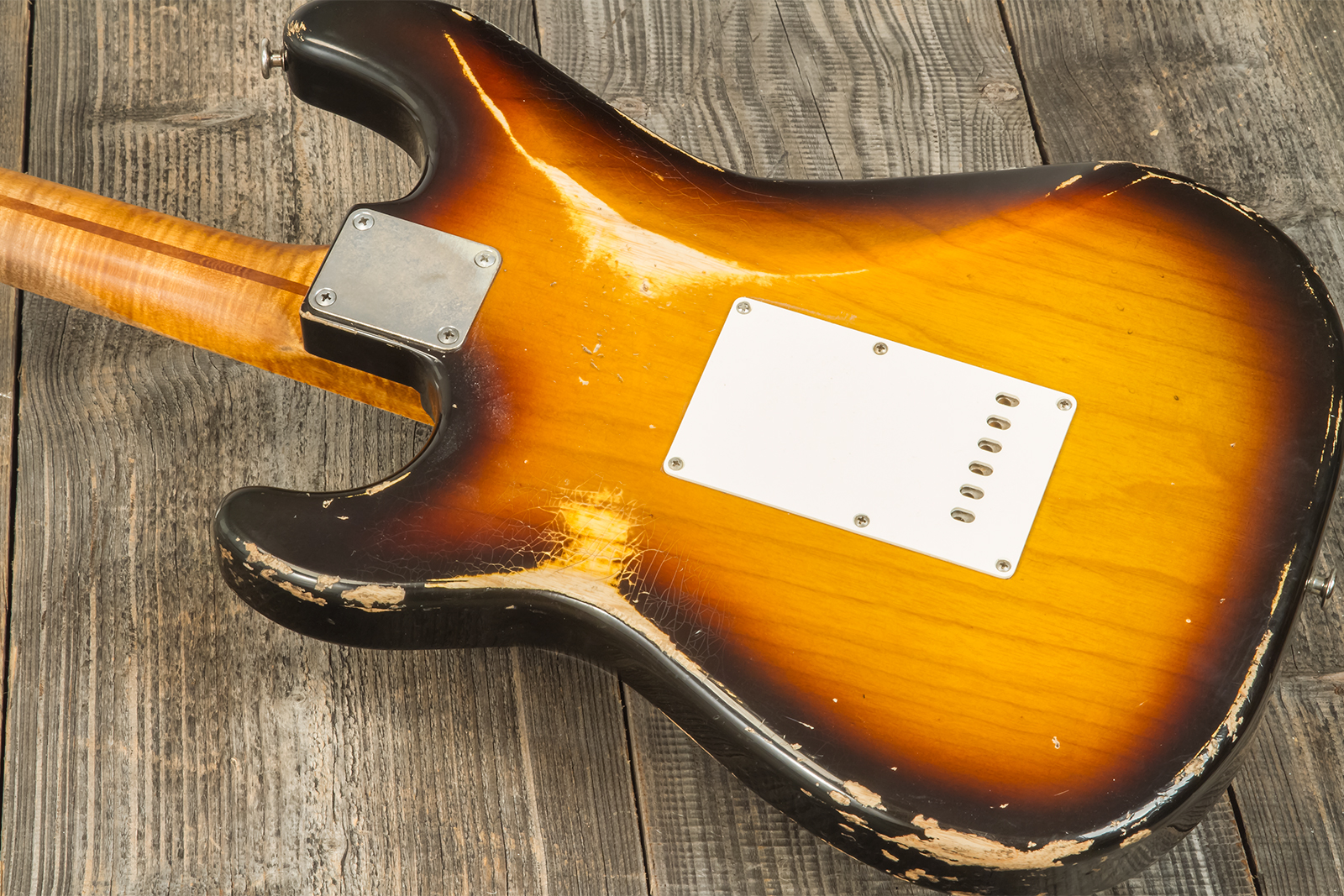 Haar Guitars Trad S 3s Kloppman Trem Mn #42273 - Aged 2-tone Tobacco - Elektrische gitaar in Strat vorm - Variation 7