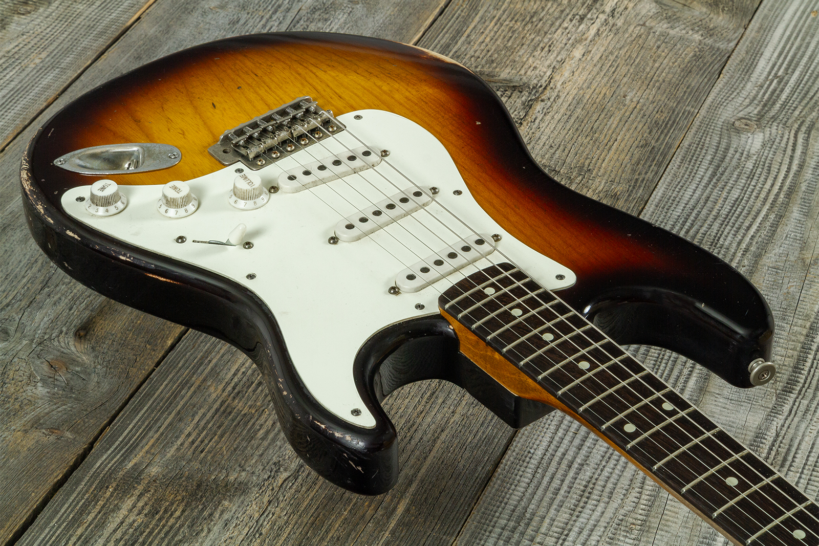 Haar Guitars Trad S 3s Klopppmann Trem Rw #43484 - Aged 2-tone Chocolate Sunburst - Elektrische gitaar in Strat vorm - Variation 2