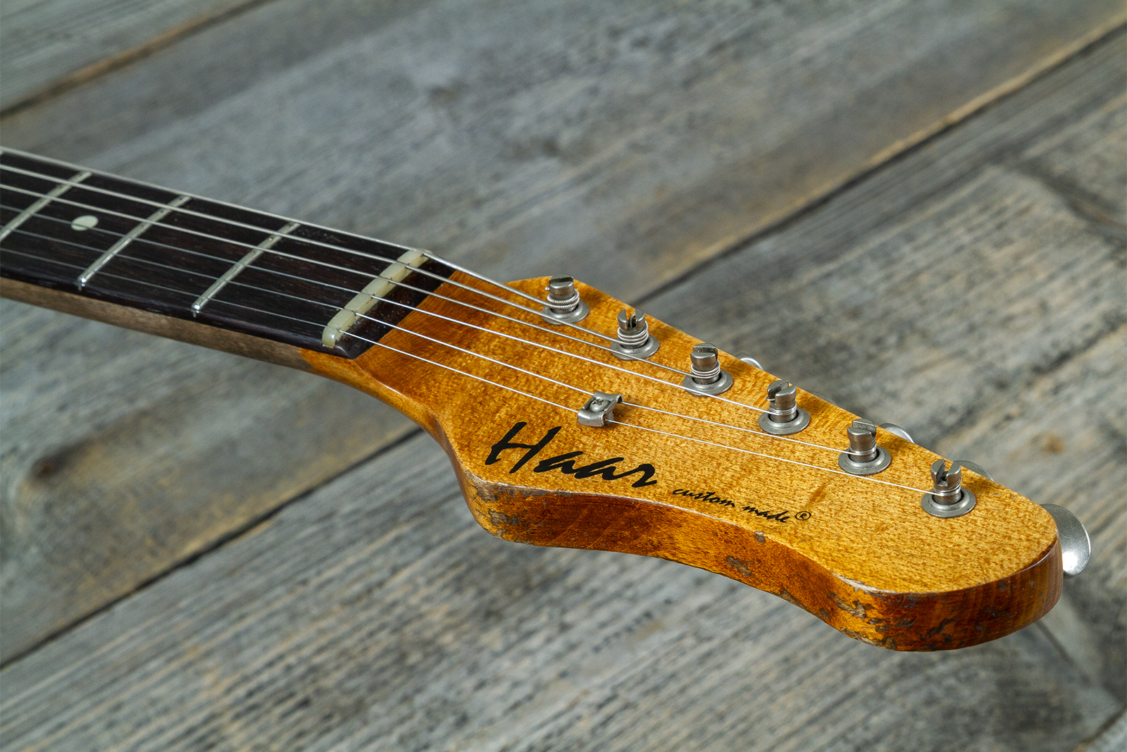 Haar Guitars Trad S 3s Klopppmann Trem Rw #43484 - Aged 2-tone Chocolate Sunburst - Elektrische gitaar in Strat vorm - Variation 6