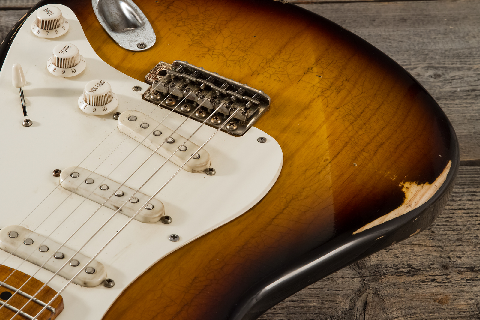 Haar Guitars Trad S 3s Lindy Fralin Trem Mn #42272 - Aged 2-tone Tobacco - Elektrische gitaar in Str-vorm - Variation 3