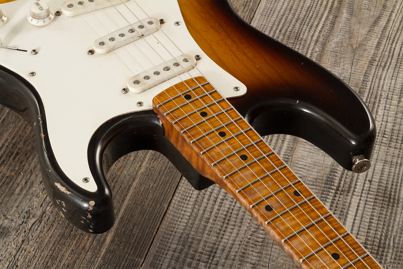 Haar Guitars Trad S 3s Lindy Fralin Trem Mn #42272 - Aged 2-tone Tobacco - Elektrische gitaar in Str-vorm - Variation 5