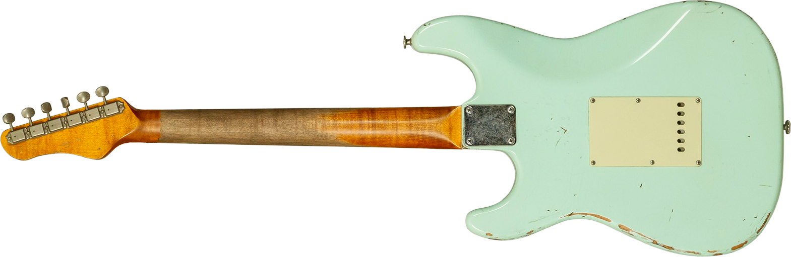 Haar Guitars Trad S 3s Lindy Fralin Trem Rw #43487 - Aged Surf Green - Elektrische gitaar in Strat vorm - Variation 1