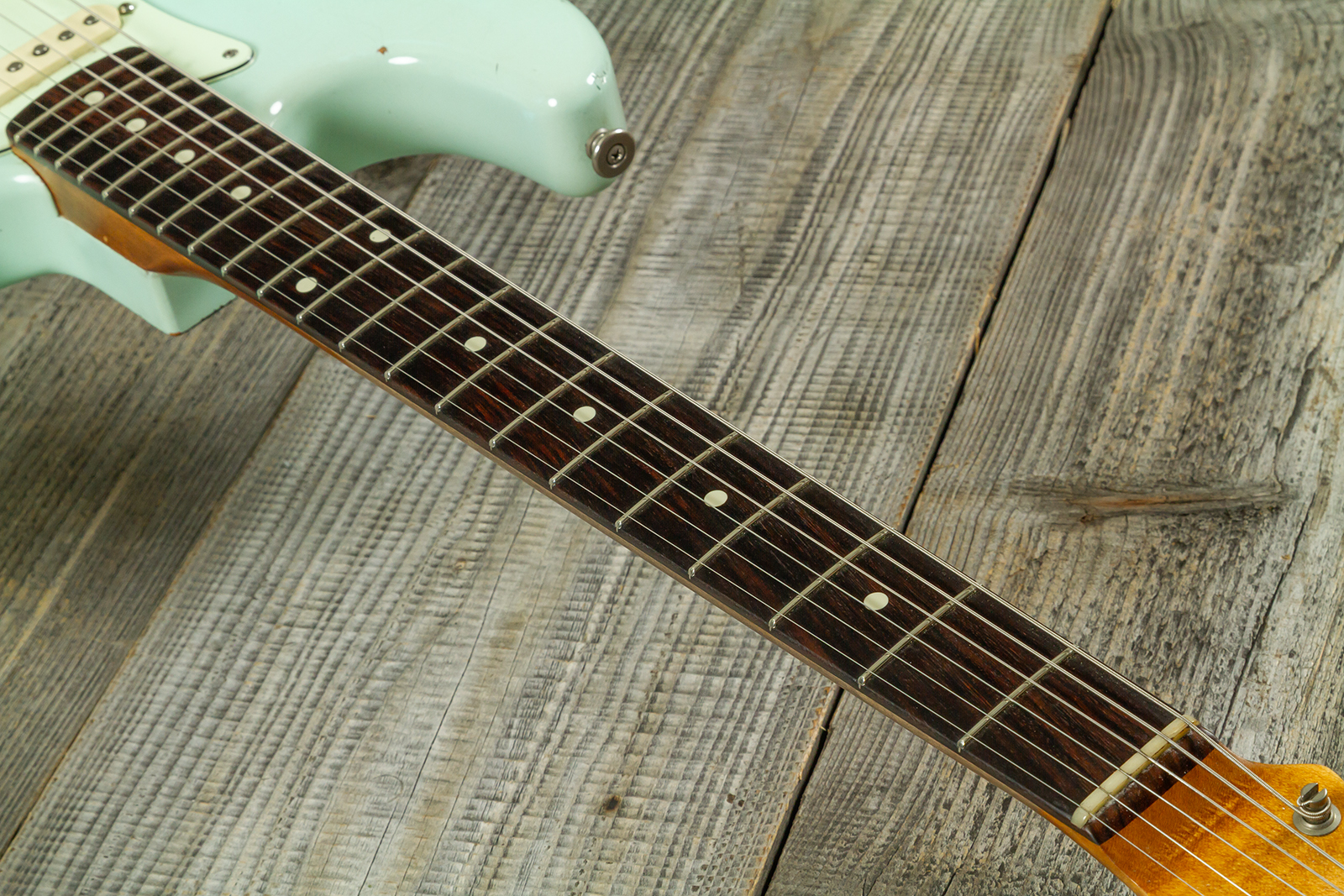 Haar Guitars Trad S 3s Lindy Fralin Trem Rw #43487 - Aged Surf Green - Elektrische gitaar in Strat vorm - Variation 5